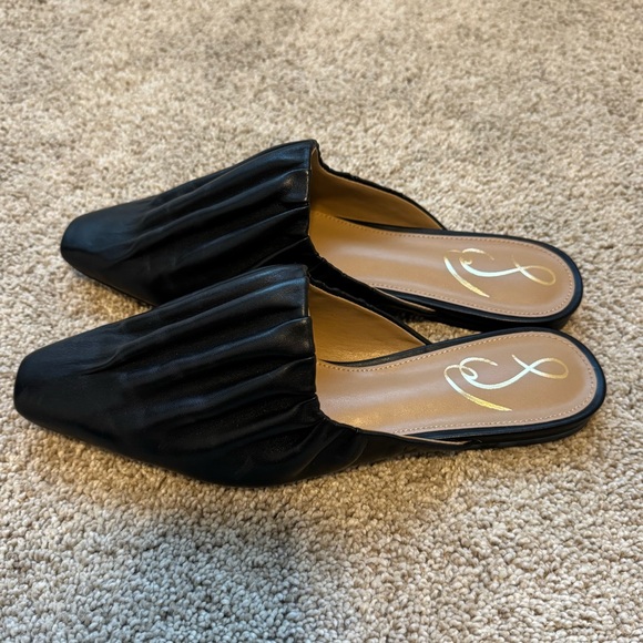 NEW Sam Edelman Cecilia Mule (Rouched Flat) Size 6.5 Black - Picture 2 of 6